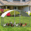 Garvee Large Metal Chicken Coop, Upgrade Tri-Supporting Metal Chicken Run, Large Chicken Pen with Waterproof and Anti-UV Cover, for Duck Rabbit House Outdoor (9.8' W x 6.5' L x 6.5' H)