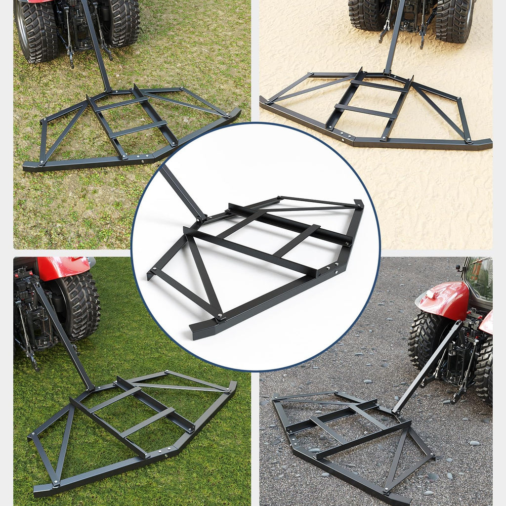 Garvee Driveway Drag 66" Width,Driveway Tractor Harrow with 2 Adjustable Bars,Driveway Grader,Tow Behind Drag Harrow,Heavy Duty Steel for ATV, UTV, Garden Lawn Tractors