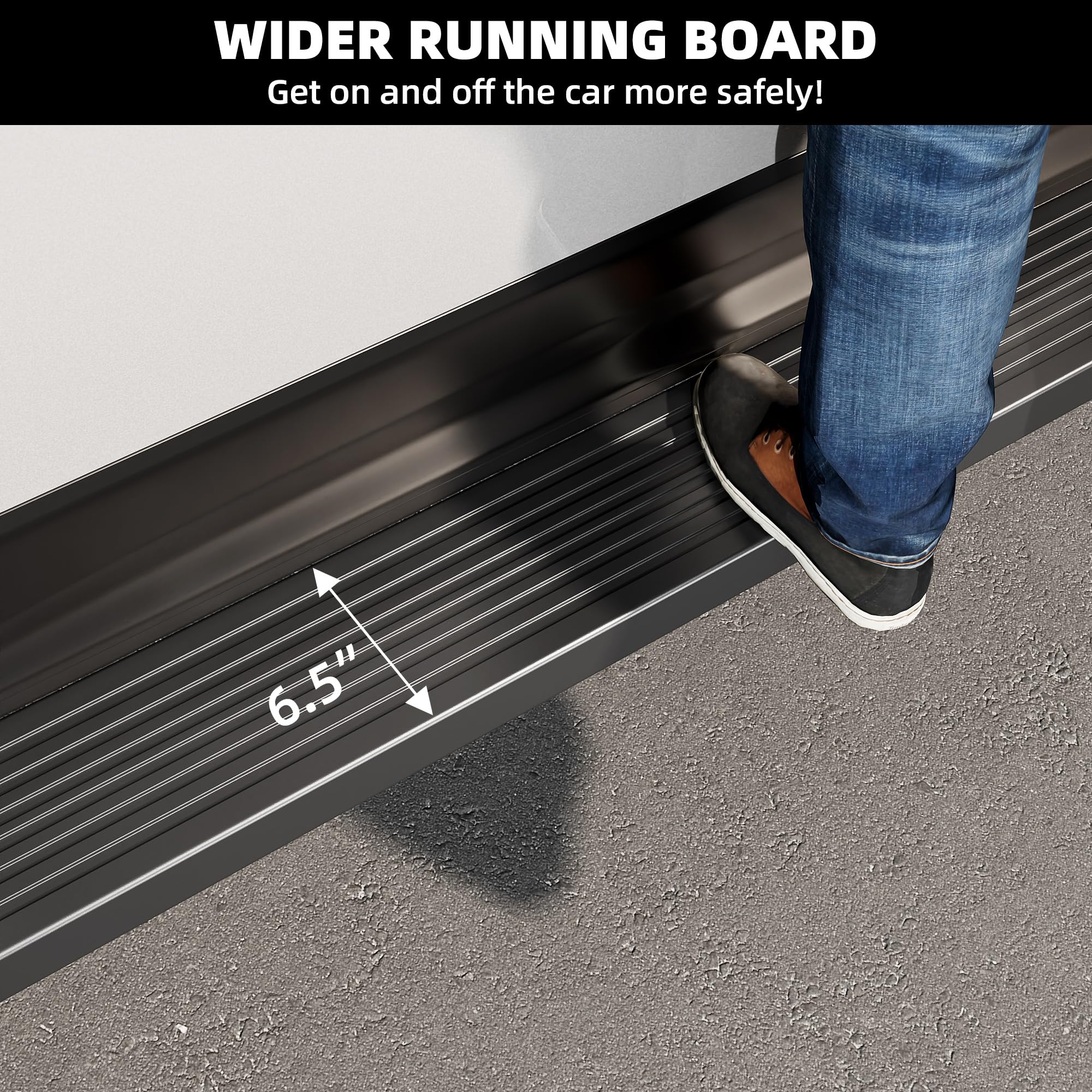 Garvee 6.5 Inch Running Boards Compatible with 2019 2020 2021 2022 2023 2024 2025 Dodge Ram 1500 Crew Cab(New Body Only),Aluminum Alloy Side Steps Nerf Bars for 2019-2024 Ram 1500 Supercrew Cab, Black