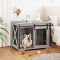Garvee 37'' Dog Crate Furniture Side End Table with Flip Top and Movable Divider, Wooden Dog Crate Table Large, Style Dog Kennel Side End Table
