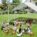 Garvee Large Metal Chicken Coop, Chicken Coop Run with Cover, Large Chicken Run with Double Door, Chicken Pen for Outdoor Farm Yard (13.1'L x 9.8'W x 6.6'H)
