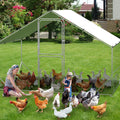 Garvee Large Metal Chicken Coop, Chicken Coop Run with Cover, Large Chicken Run with Double Door, Chicken Pen for Outdoor Farm Yard (6.5'L x 9.8'W x 6.5'H)