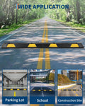 Garvee 72 in Rubber Parking Curb Heavy Duty Reflective Stripes Garage Bumpers 72x6x4 in Black
