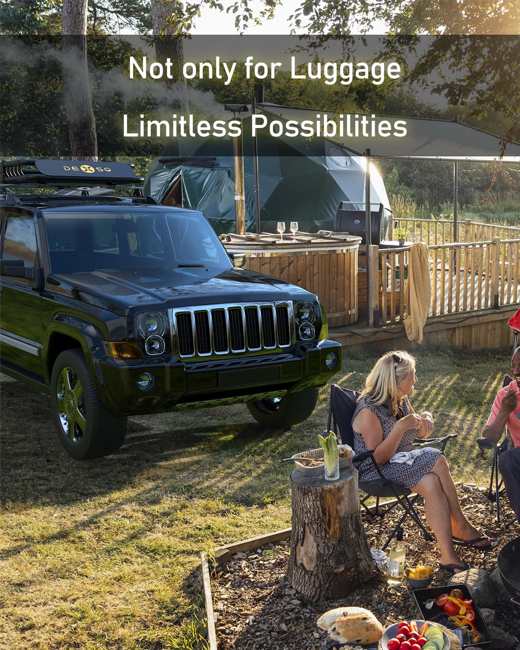 Garvee Roof Rack Cargo Basket, 51"x 36"x 5" Rooftop Carrier with 200 LB Capacity & Waterproof Coating, Heavy Duty Universal Luggage Holder for SUVs, Jeep Cherokee, Wrangler, Toyota RAV4