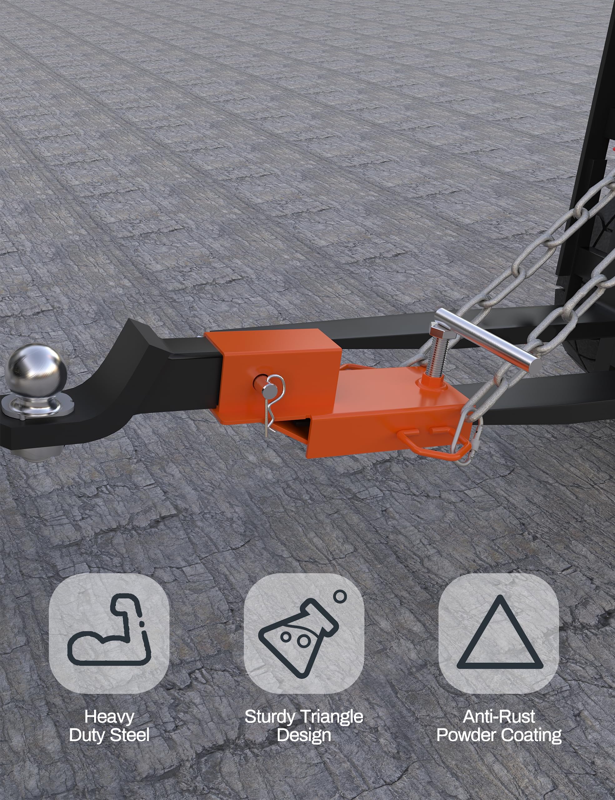 Garvee 2" Forklift Trailer Hitch Attachment, Hitch Receiver Towing Adapter with Chain