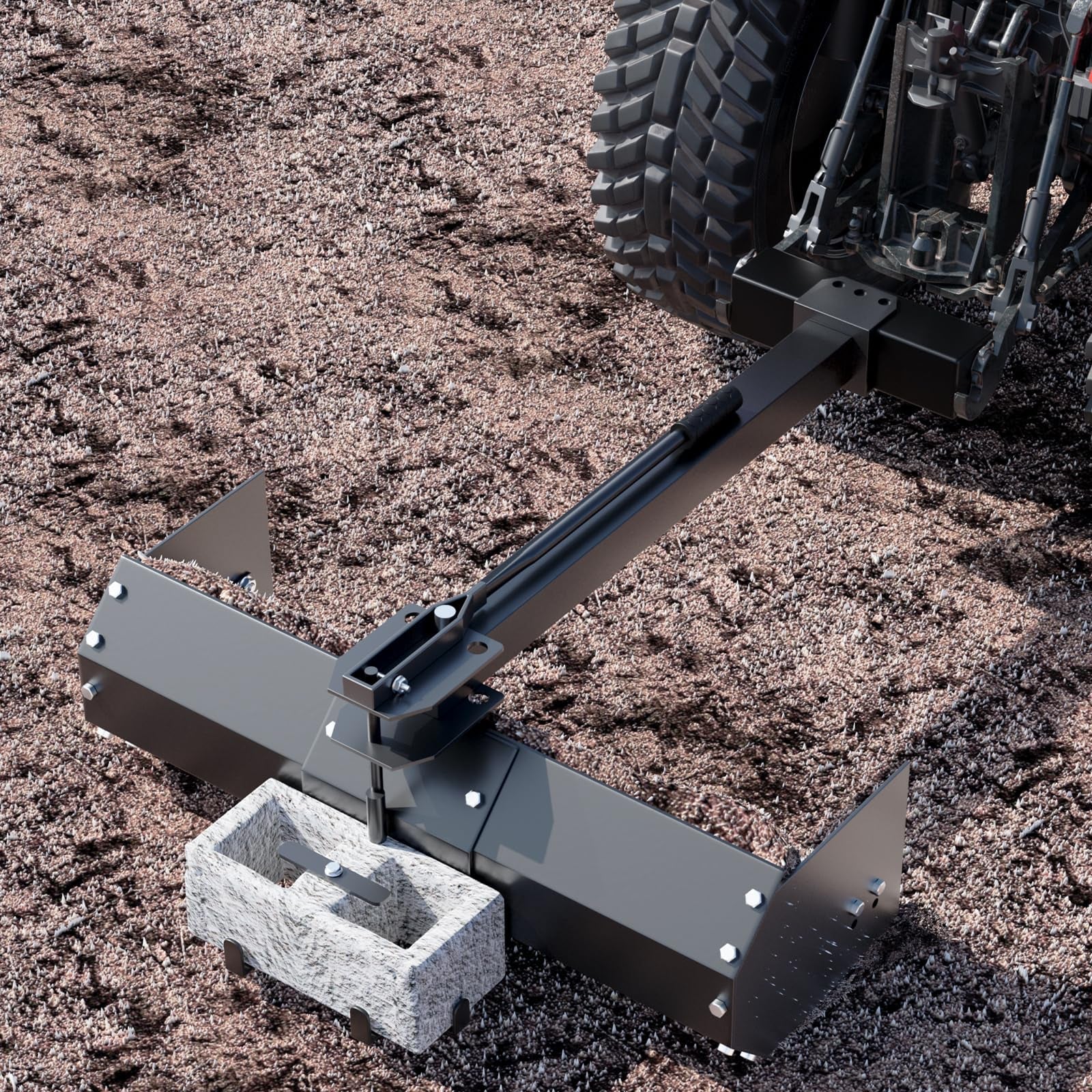 Garvee Sleeve Hitch Tow, Carbon Structural Steel for Turning over The Soil & shoveling snow, Black, 38"