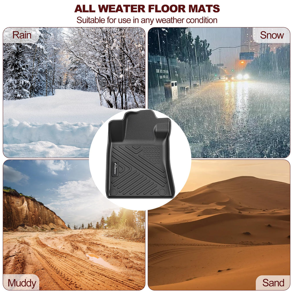Garvee Floor Mats Fits 2016-2022 Toyota Prius & 2017-2021 Toyota Prius Prime, Anti Skid TPE Floor Liners, All Weather Protection, Black
