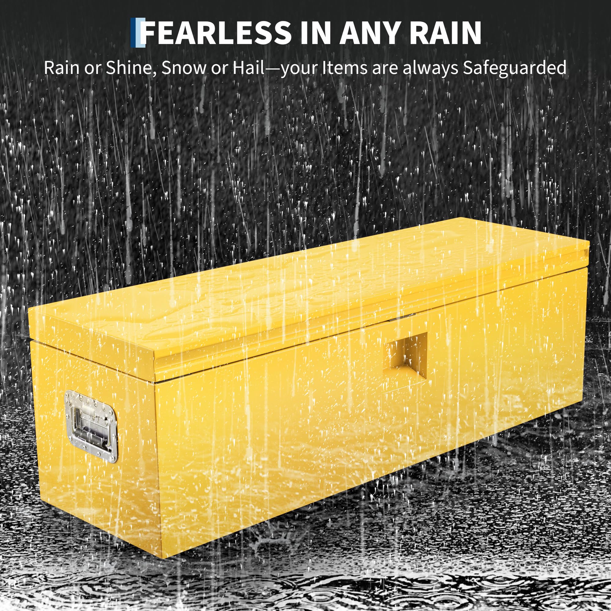Garvee 36"x15"x15" Steel Truck Tool Box - Heavy-Duty, Dual Lids, Lockable, Weatherproof Storage for Pickup Truck Beds, RVs, and Trailers, Black