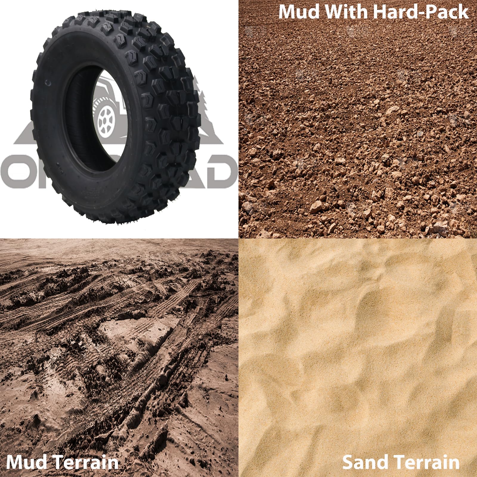 Garvee 2 Pack 22x7-10 ATV Tires, 4 PR All-Terrain Tubeless Tires for Off-Road, Sand, Mud, Durable Rubber, Excellent Grip
