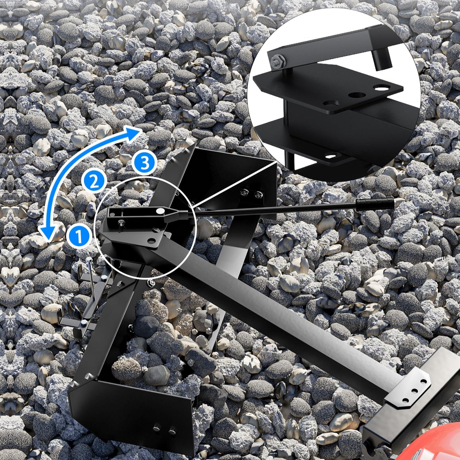 Garvee Sleeve Hitch Tow, Carbon Structural Steel for Turning Over The Soil & Shoveling Snow, Black, 42"