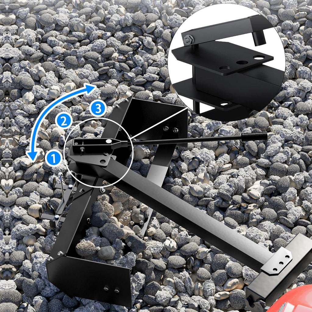 Garvee Sleeve Hitch Tow, Carbon Structural Steel for Turning over The Soil & shoveling snow, Black, 38"