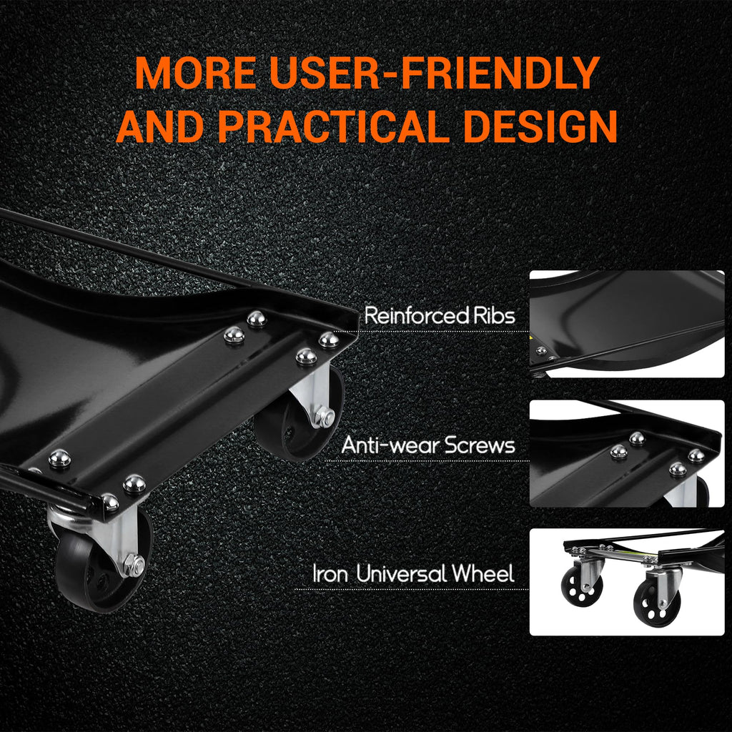 Garvee Car Wheel Dolly Set 4 Heavy Duty Steel Tire Skates Gloves Lockable Casters Handle Van Positioning Jack Lifter Garage