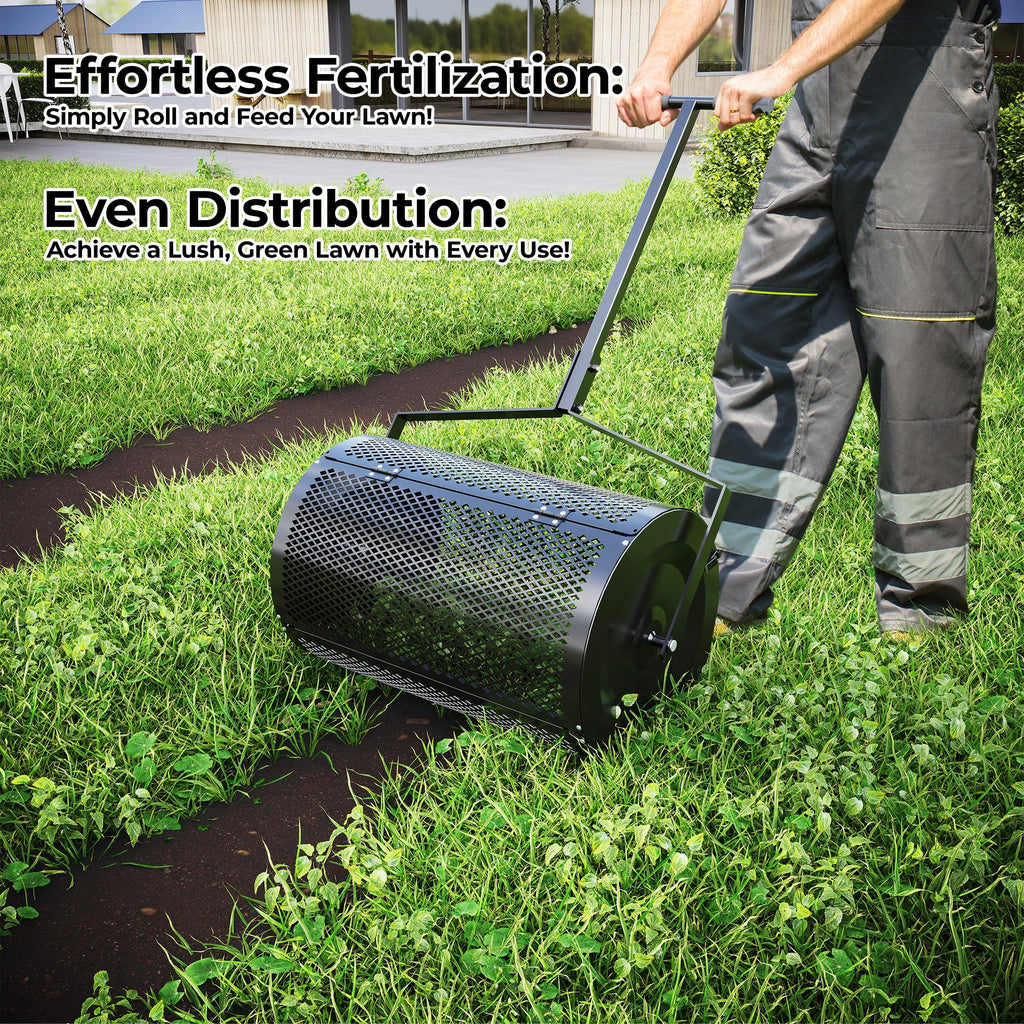 Garvee 2-Pack 24-Inch All-Season Lawn Spreaders – Compost, Mulch & Soil Spreader with Smart Dial Control
