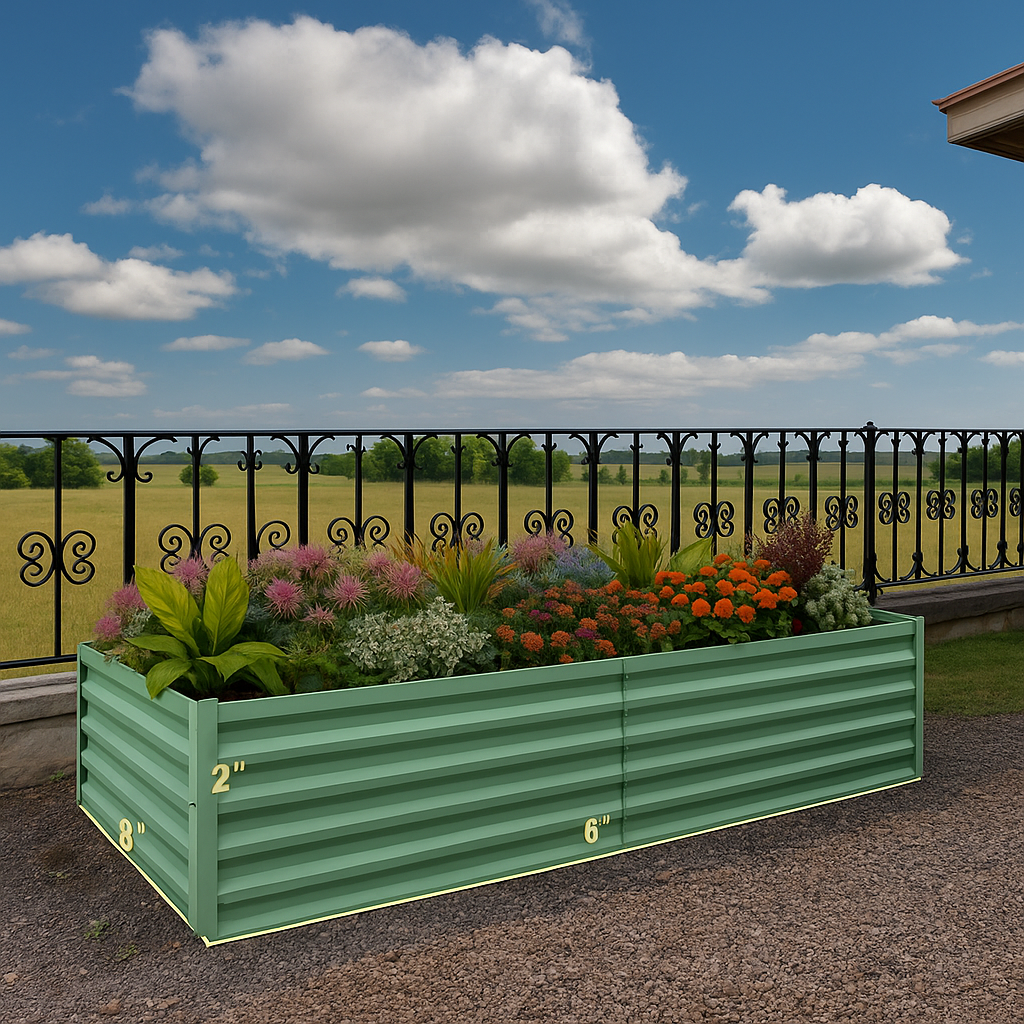 Garvee 6x3x2ft Galvanized Raised Garden Bed,Deep Root Planter Box for Vegetables,Flowers,Herbs-Large Metal Raised Garden Bed Kit Outdoor,Green
