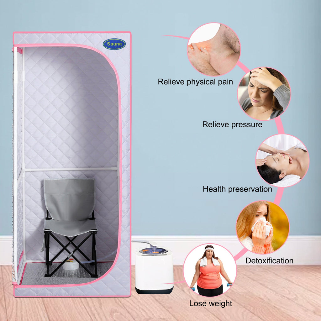 Garvee Portable Home Personal Spa Remote Controller Folding Chair Adjustable Gears Indoor Fast Heating Full Body Tent Grey