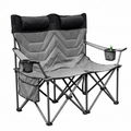 Garvee Heavy Duty Oversized Camping Chair for 2 Person, Folding Outdoor Chair with Cooler Pouch, Quad Lumbar Support, 700 LB Capacity