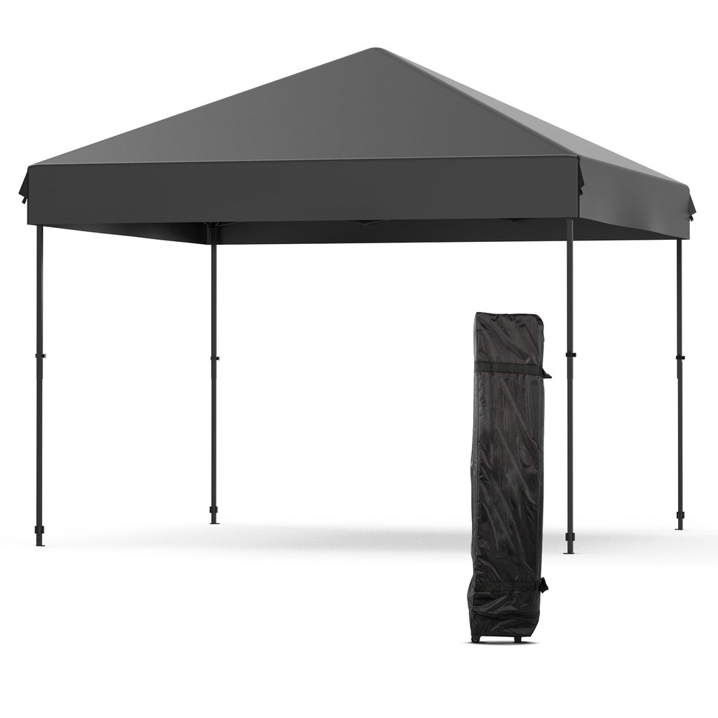 Garvee 10' x 10' Pop Up Canopy Tent, Waterproof UPF50+ Instant Shelter with Roller Bag, Sandbags, Stakes & Ropes for Market, Camping, Party & Patio