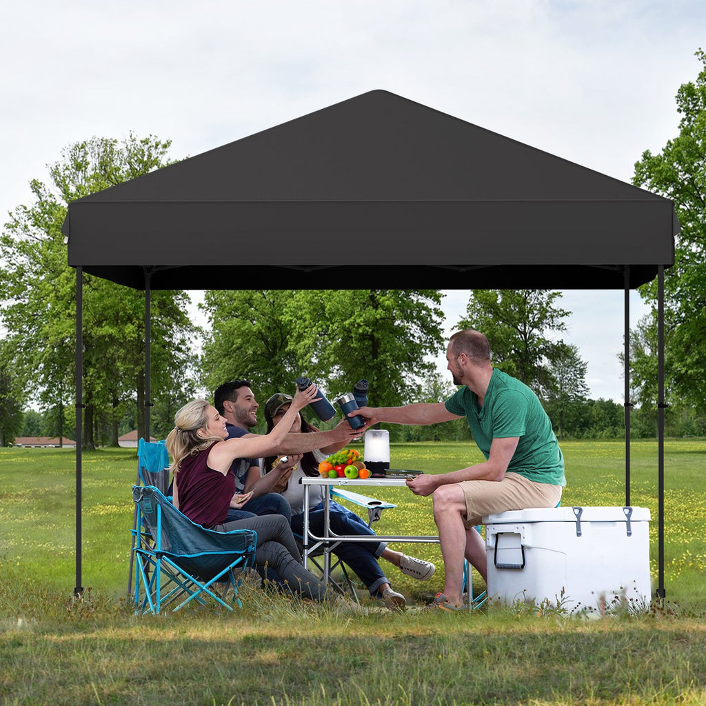 Garvee 10' x 10' Pop Up Canopy Tent, Waterproof UPF50+ Instant Shelter with Roller Bag, Sandbags, Stakes & Ropes for Market, Camping, Party & Patio