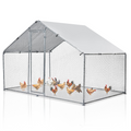 Garvee Large Chicken Coop, Metal Chicken Run for Yard with Waterproof and Anti-UV Cover, Walk in Fence Cage for Outdoor Farm Use(6.6ft x 9.8ft x 6.4ft)