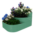 Garvee 3-Tier Galvanized Raised Garden Bed Kit - Modular Planter Box w/Rust-Resistant Steel, Tool-Free Assembly for Vegetables/Herbs, Green