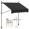Garvee 118"x118"  Retractable Patio Awning, Manual Outdoor Sunshade, Adjustable Height & Angle, UV Resistant & Water-Resistant, Aluminum Frame, Black
