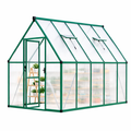 Garvee Heavy Duty Polycarbonate Greenhouse Kit - Large 6x11 FT Walk-In Outdoor Greenhouse with Aluminum Frame, Roof Vent, Quick Setup, Enhanced Winter Plant Protection - Green