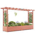 Garvee 79" × 17" × 45" Elevated Garden Bed with Arch Trellis, Wooden Planter Box with 4 Drainage Holes