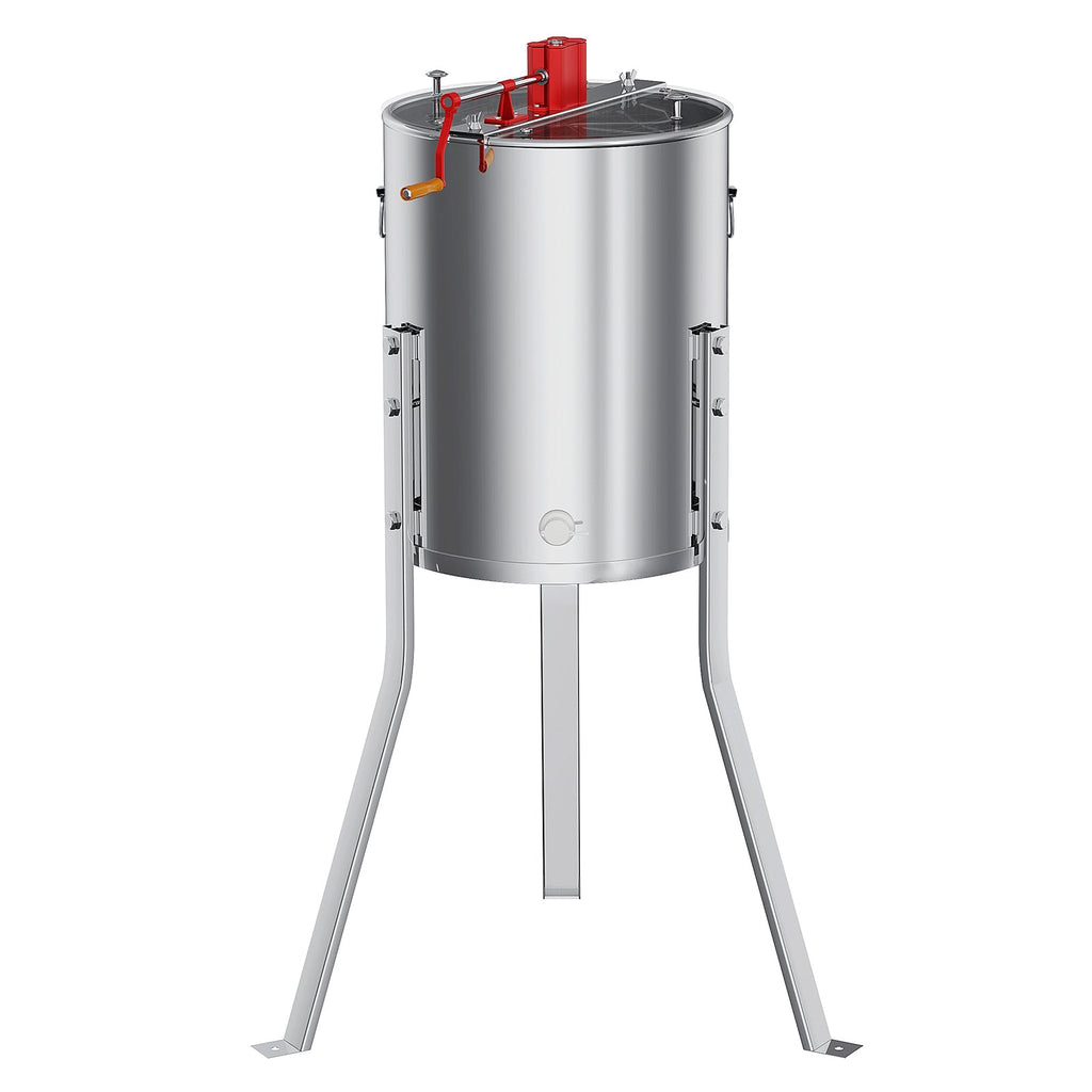 Garvee Upgraded Manual 4/8 Frame Honey Extractor with Side Handles, Food-Grade Stainless Steel Beekeeping Extractor with Adjustable Stand and Clear Lid