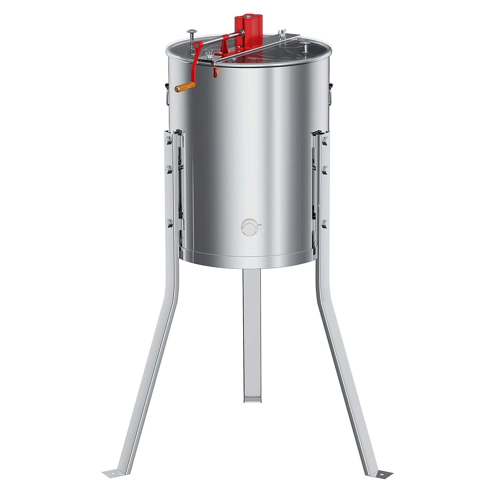 Garvee Upgraded 4 Frame Manual Honey Extractor with Side Handles, Food-Grade Stainless Steel Beekeeping Extractor with Adjustable Stand and Transparent Lid