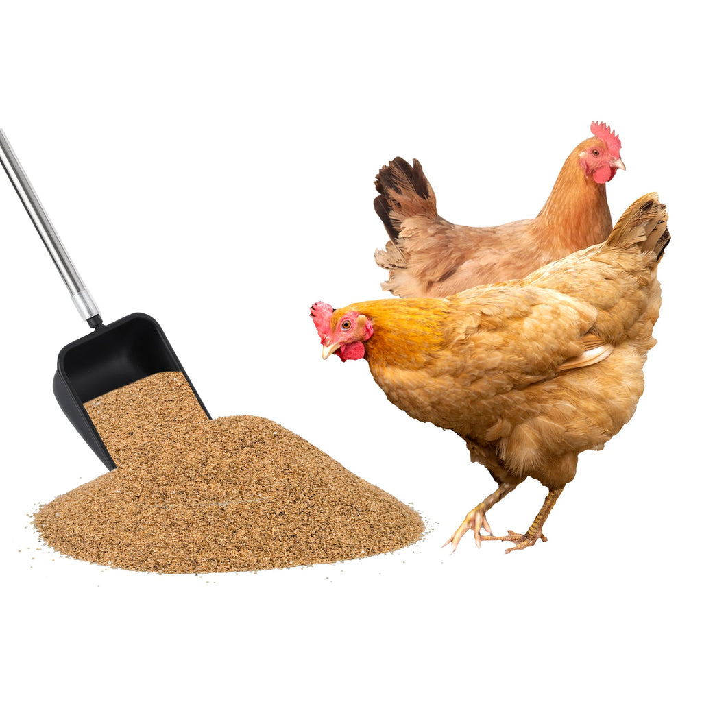 Garvee 3 In 1 Chicken Poop Scooper for Sand, Chicken Coop Scoop Cleaning Tool with Rake & Shovel, Adjustable Stainless Steel Handle, Easy Clean Poultry Litter Cleaning Tool