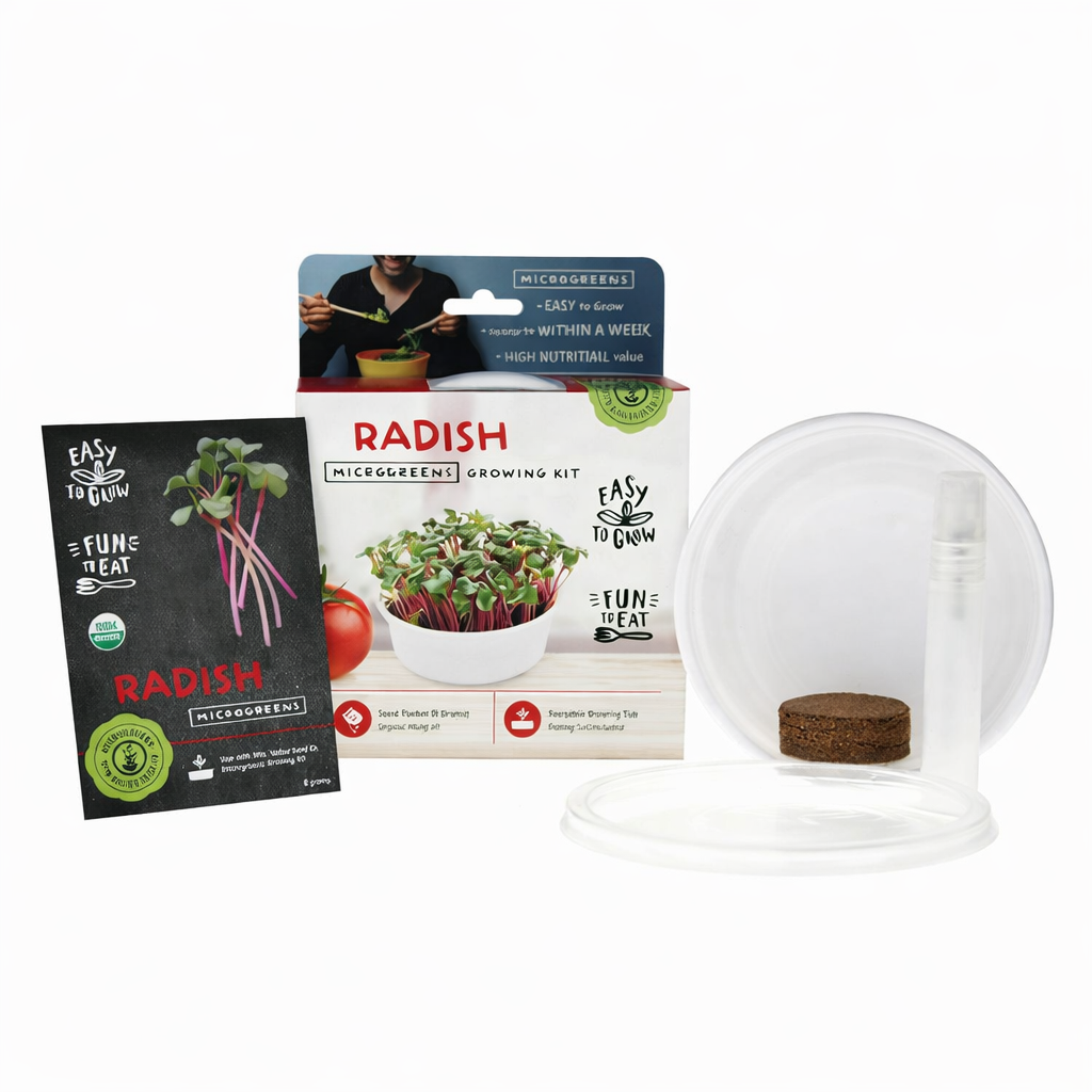 Garvee Mini Radish Microgreens Growing Kit – Indoor Organic Sprouting Set, Ready to Harvest in 5-7 Days, Easy Grow Starter Kit for Home, Kitchen & Gifts