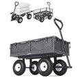 Garvee 400 lb Garden Cart Wagon, Heavy Duty Utility Cart with 10" Pneumatic Tires, Steel Frame, Removable Mesh Sides, Gray