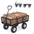 Garvee Versatile Outdoor Utility Cart - 800LBS Heavy-Duty, 10" All-Terrain Pneumatic Tires, Easy Maneuverable Lawn Cart with Removable Mesh Panels for Gardening & Landscaping, Black