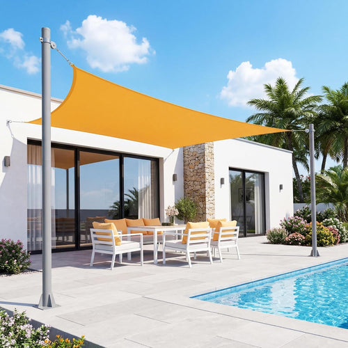 Garvee 10 ft Shade Sail Poles 2 Pack, Heavy Duty Rust-Resistant Outdoor Sun Shade Support Post Kit with D-Clamps for Patio, Backyard, Pool Deck, Garden,Grey
