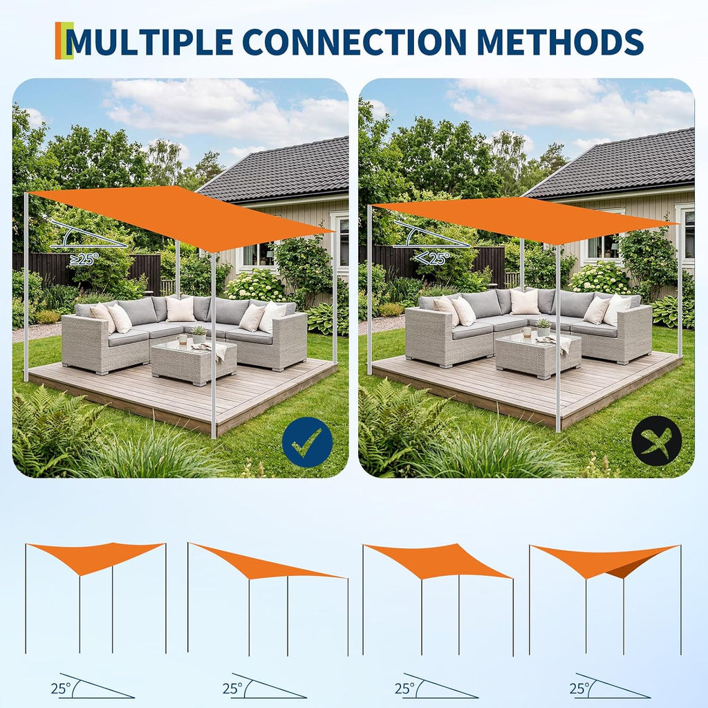 Garvee 10 ft Shade Sail Poles 2 Pack, Heavy Duty Rust-Resistant Outdoor Sun Shade Support Post Kit with D-Clamps for Patio, Backyard, Pool Deck, Garden,Grey