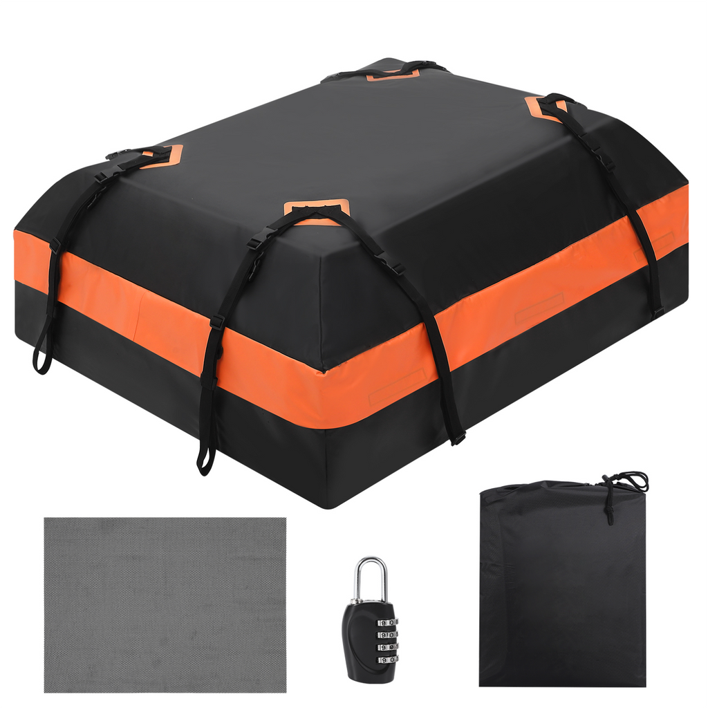 Garvee Car Rooftop Cargo Carrier Bag, 21 Cubic Feet Waterproof Roof Rack Bag, Fits All Cars with/without Rack, Large Storage, Black