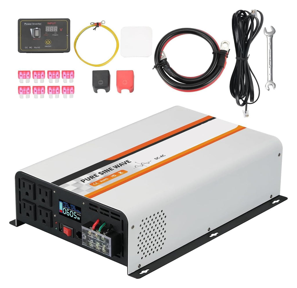 Garvee 3000W Pure Sine Wave Inverter With USB Port And Remote Controller For Home RV Truck 12V DC To 120V AC Converter