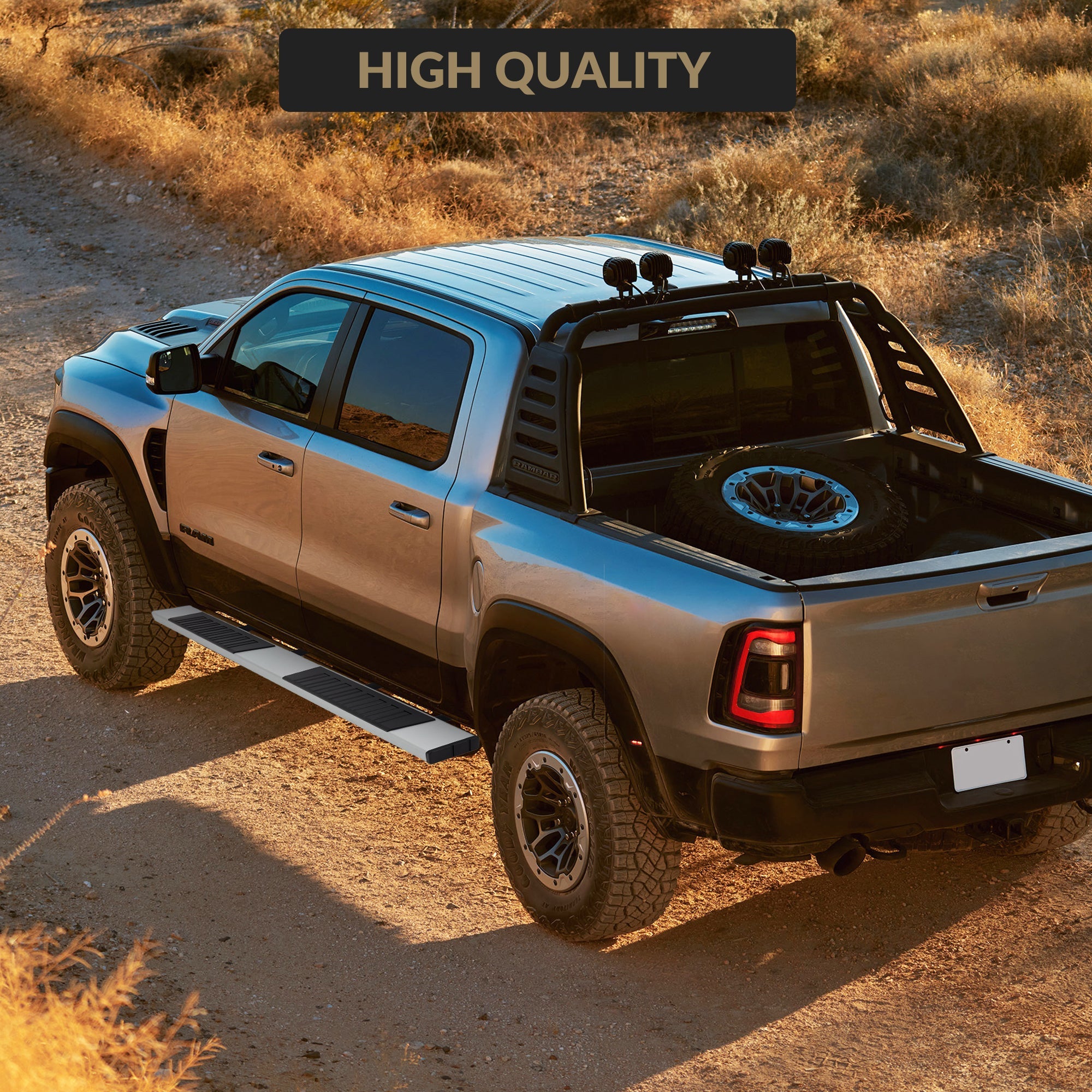 Garvee 6" Wide Running Boards Stainless Steel Side Steps Nerf Bars for 2019-2024 Silverado/Sierra 1500 & 2500/3500 HD Extended/Double Cab