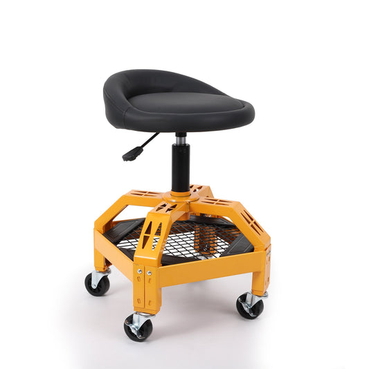 Garvee 300LBS Mobile Rolling Gear Seat - Adjustable Comfort, Smooth Mobility, Spinning Gear Tray, Heavy-Duty Support