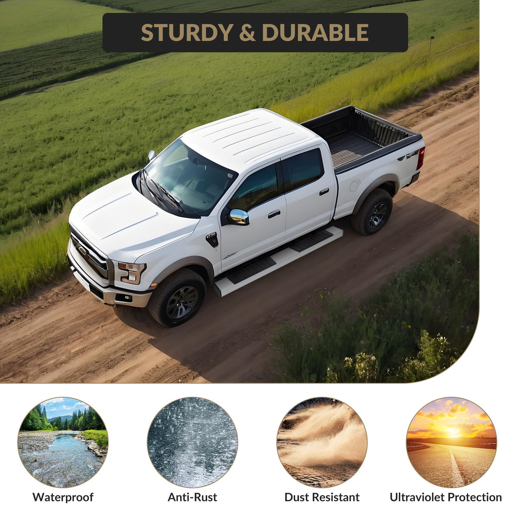 Garvee 6" Wide Running Boards Stainless Steel Side Steps Nerf Bars for 2019-2024 Silverado/Sierra 1500 & 2500/3500 HD Extended/Double Cab