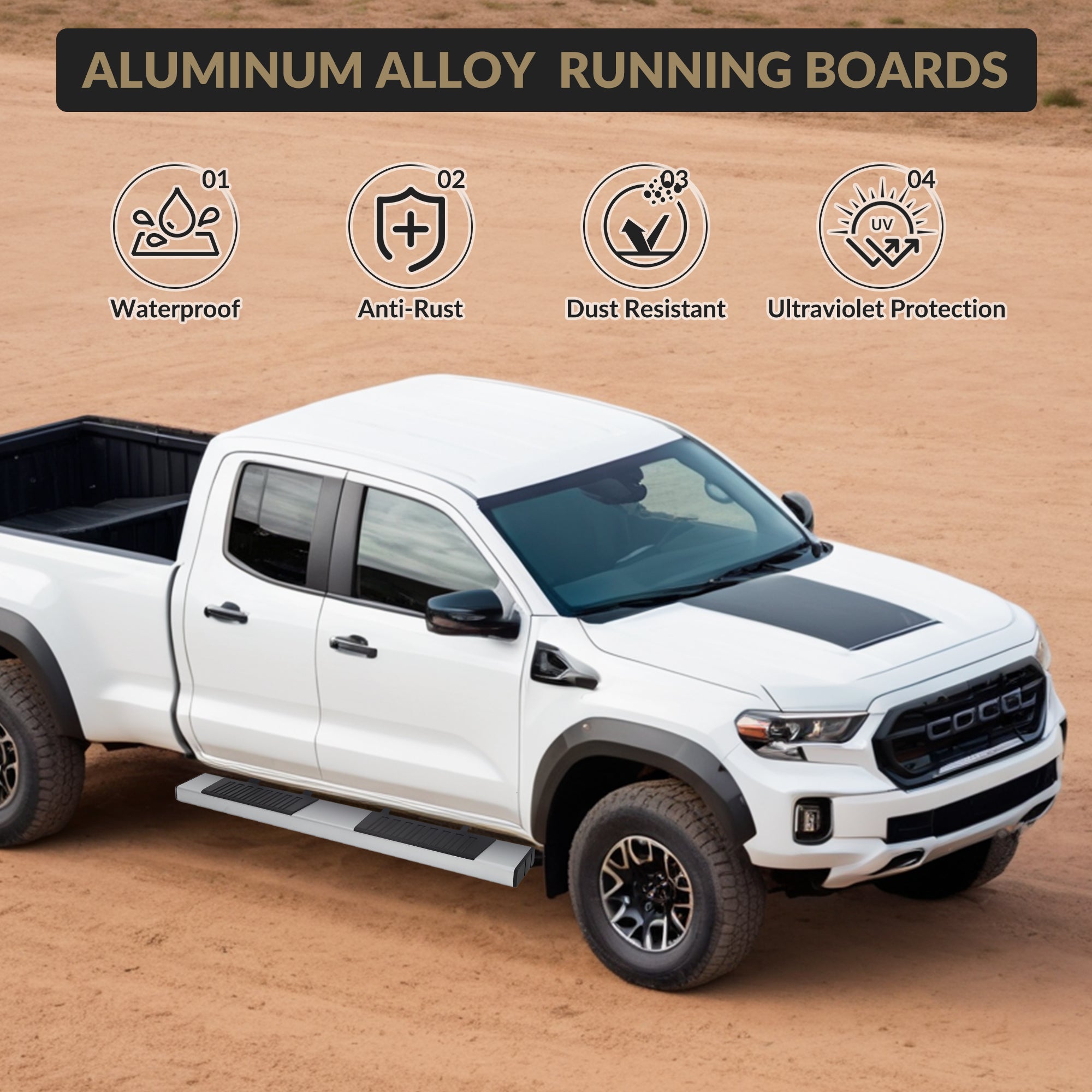 Garvee 6" Wide Running Boards Stainless Steel Side Steps Nerf Bars for 2009-2014 F150 Supercrew Cab, Durable, Sleek, Easy Install