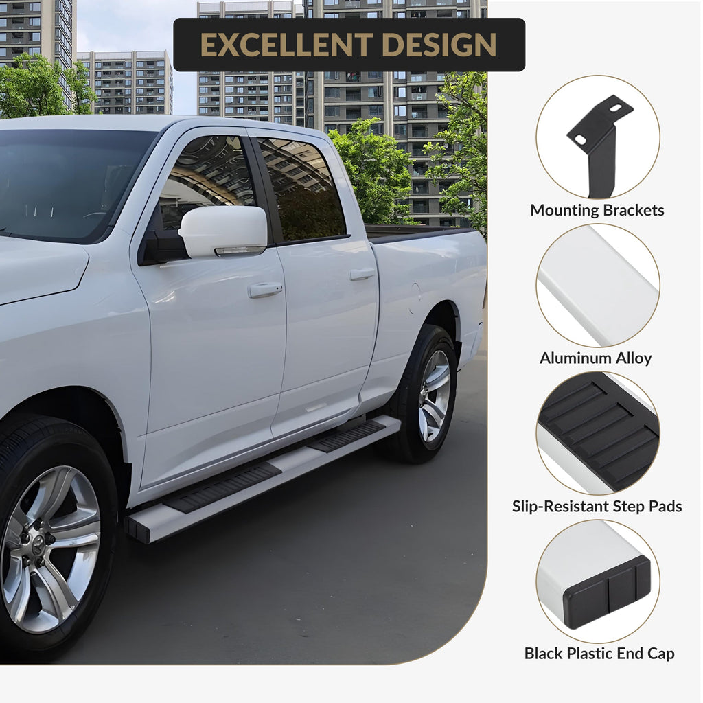 Garvee 6" Wide Running Boards Stainless Steel Side Steps Nerf Bars for 2009-2014 F150 Supercrew Cab, Durable, Sleek, Easy Install
