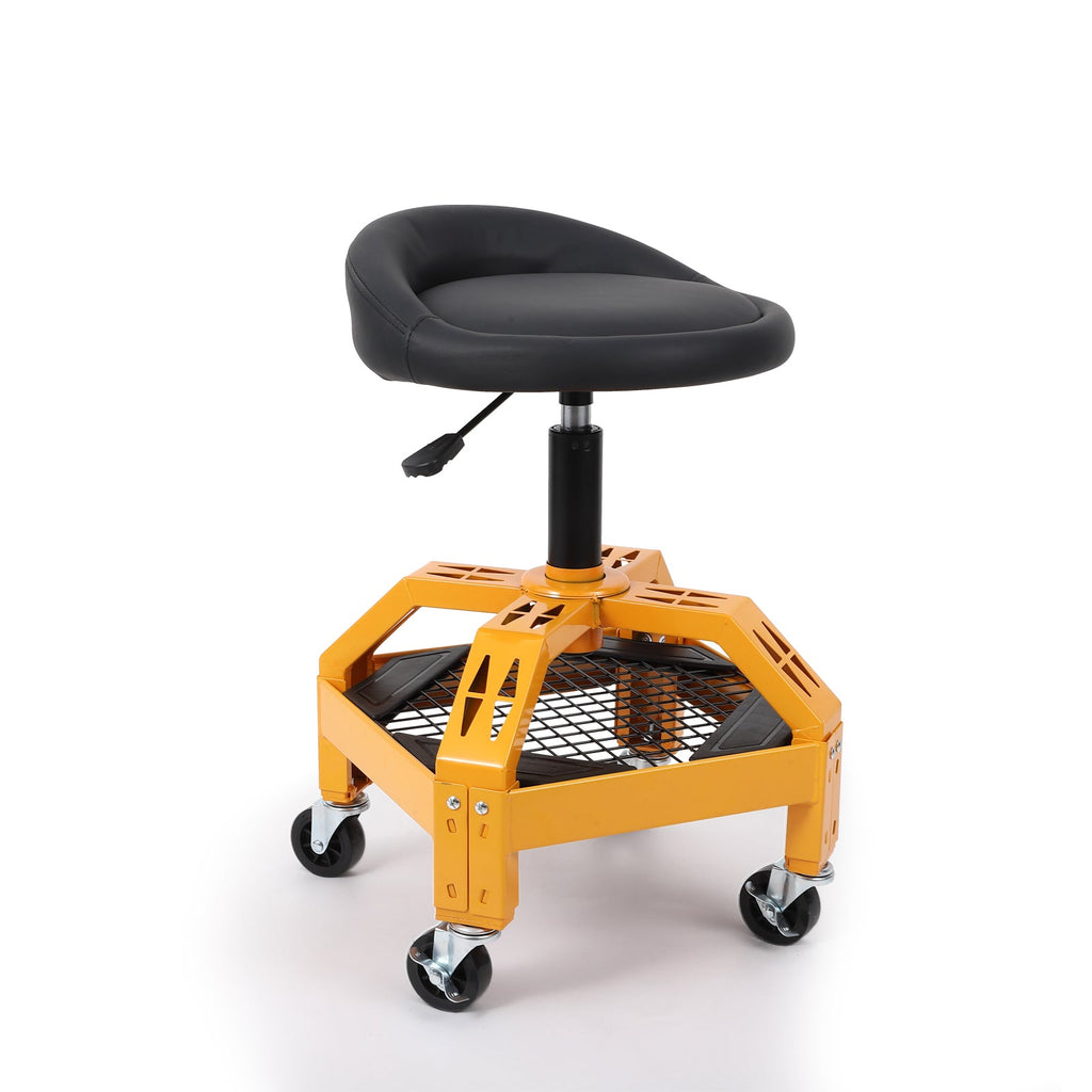 Garvee 300LBS Mobile Rolling Gear Seat - Adjustable Comfort, Smooth Mobility, Spinning Gear Tray, Heavy-Duty Support