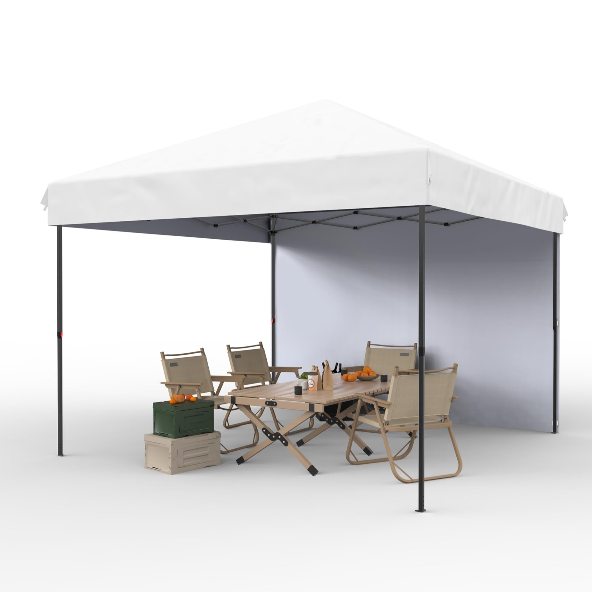 Garvee 10'x10' Pop-Up Canopy Tent - Heavy Duty Commercial Instant Shelter with 4 Sidewalls, One-Person Setup, Outdoor Canopy Tent, Grey