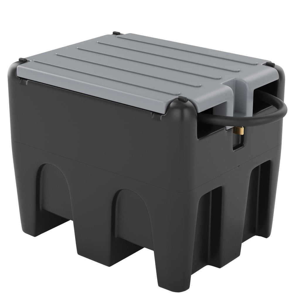Garvee 116 Gallon Portable Diesel & Gasoline Fuel Tank with 12V Electric Pump, Auto Shut-Off Nozzle, Heavy Duty PE, Dual Filtration, Forklift Pockets, Marine & Farm Use