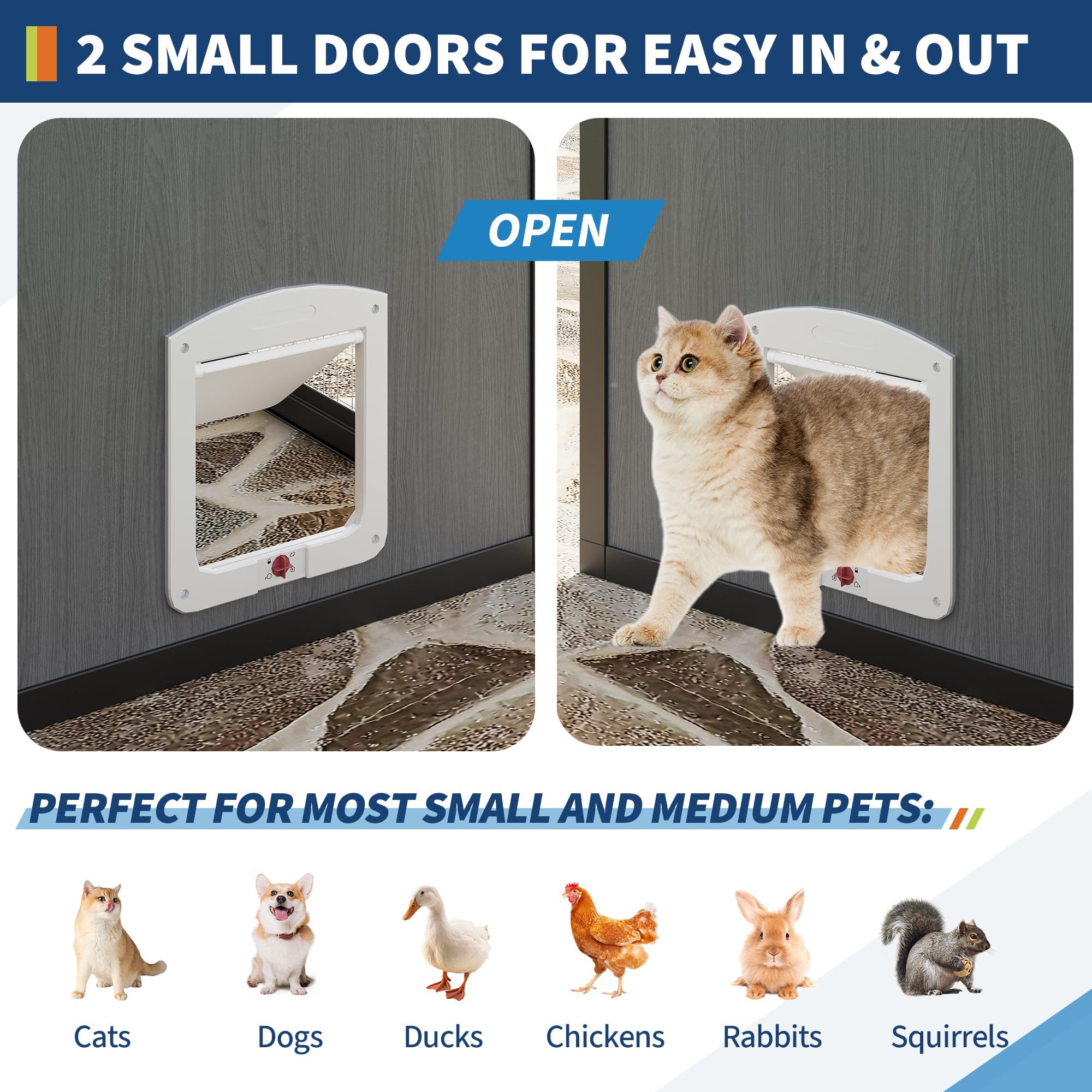 Garvee Catio Outdoor Cat Enclosure, Large Catio with Weatherproof Roof, Channels & Side Door, UV Proof Cover, Huge Condo, Platform, Aluminum Outdoor Cat Enclosure, 70"Lx48"Wx76"H