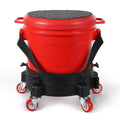 Garvee 4 Gallon Car Wash Bucket Kit 300 lbs Capacity Grit Trap & 360° Dolly PP Material Rubber Handle Lid for Auto Detailing