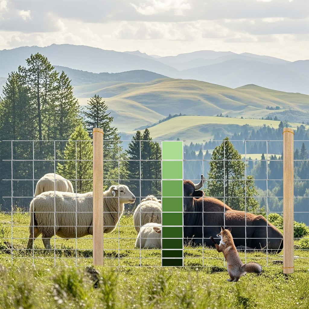 GARVEE 5'x164' Heavy Duty Galvanized Wire Mesh - 14-Gauge Steel Fence for Pasture/Stable/Yard Enclosure (Farm Fencing)