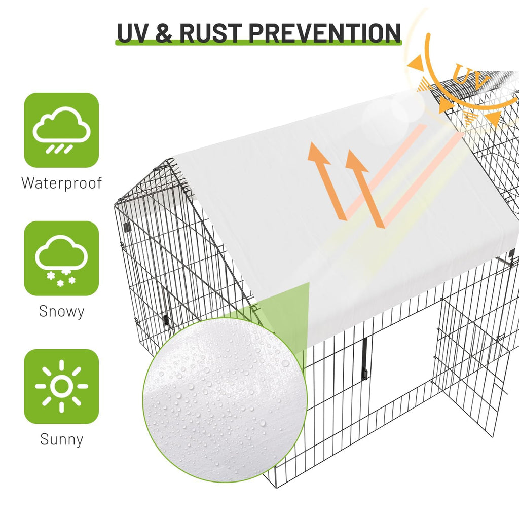 GARVEE 7.1'x3.2'x3.2' Large Walk-in Chicken Coop - Galvanized Steel with Waterproof Cover & Security Lock, Ventilated Outdoor Design