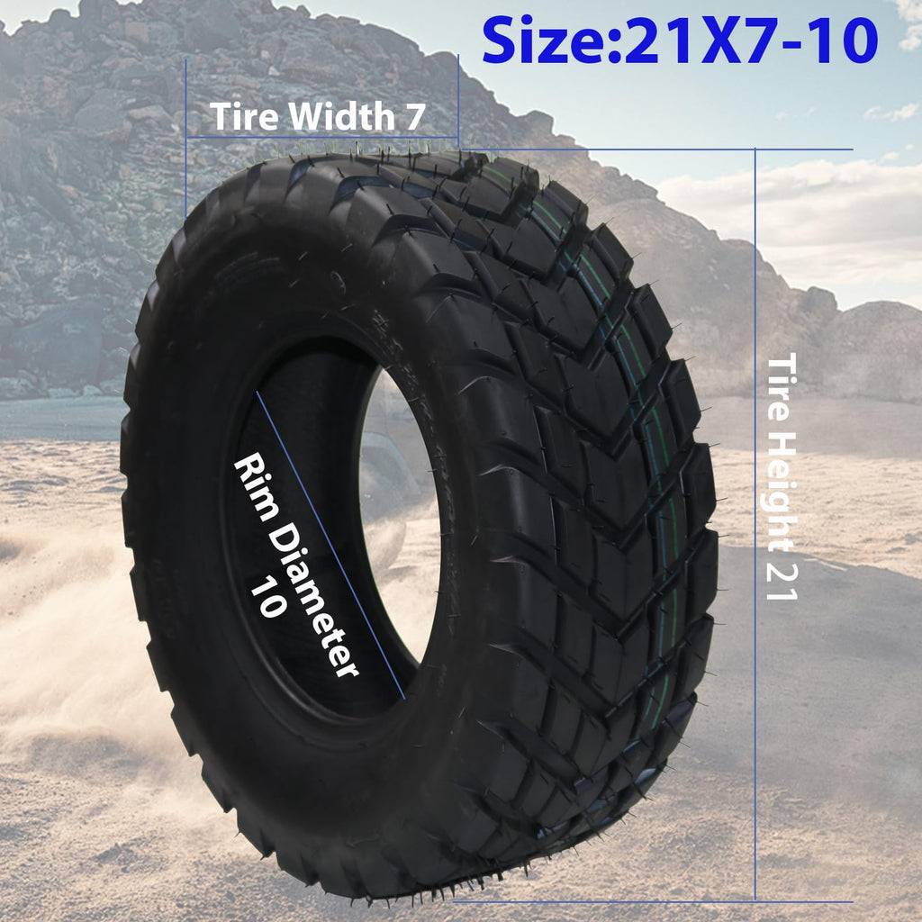 Garvee 2 Pack 21x7-10 ATV Tires All-Terrain 4 Ply Durable Rubber Tubeless Off-Road Sand Mud ATV UTV Tires